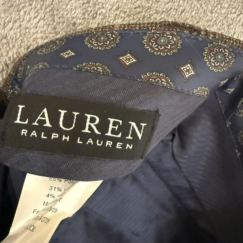 Lauren Ralph Lauren Dress Pants 36x30 (Inseam 28) Brown Glen Plaid Windowpane